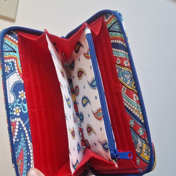 Vera Bradley 🌊Marina Paisley Barbara Frame Quilted Bag and Wallet Set - Picture 10 of 11